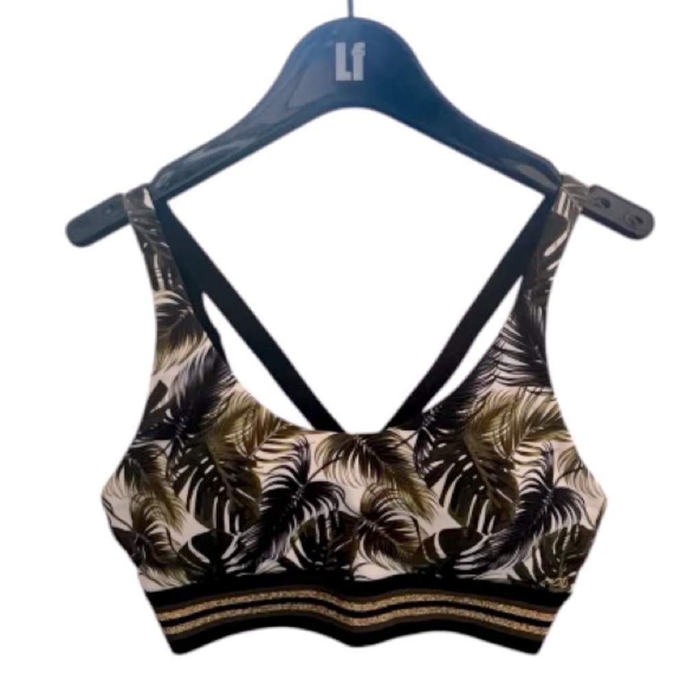 NWT Lorna Jane vintage palm yoga bra